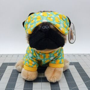 GUND Doug The Pug Plush Sleepytime Dog Plush w/Duck Pajamas Eye Mask Tag 2020